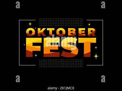 Oktoberfest Texteffekt für Social Media Banner Design Stock Vektor