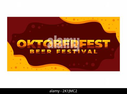 Oktoberfest Texteffekt für Social Media Banner Design Stock Vektor