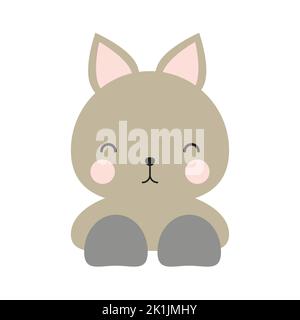Einfache oder solide Katzenpuppe mit Vorderansicht Stock Vektor