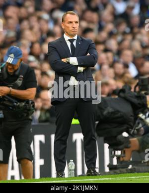 London, Großbritannien. 17. September 2022. 17 Sep 2022 - Tottenham Hotspur gegen Leicester City - Premier League - Tottenham Hotspur Stadium Leicester City Manager Brendan Rodgers während des Spiels gegen Tottenham Bildnachweis: Mark Pain / Alamy Live News Credit: Mark Pain/Alamy Live News Stockfoto