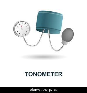 Tonometer-Symbol. 3D Abbildung aus Messsammlung. Creative Tonometer 3D Icon für Webdesign, Vorlagen, Infografiken und mehr Stock Vektor