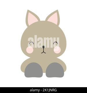 Einfache oder solide Katzenpuppe mit Vorderansicht Stock Vektor