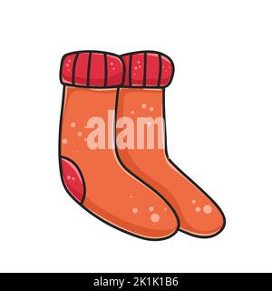 Paar gestrickte Wollsocken Cartoon Cliparts Stock Vektor