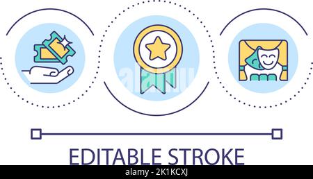 Tickets für die Vorstellung als Award Loop Concept Icon Stock Vektor