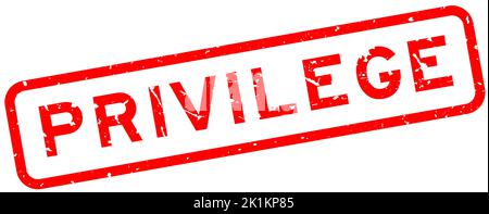 Grunge rote Privilege Wort quadratische Gummi-Siegel-Stempel auf weißem Hintergrund Stock Vektor