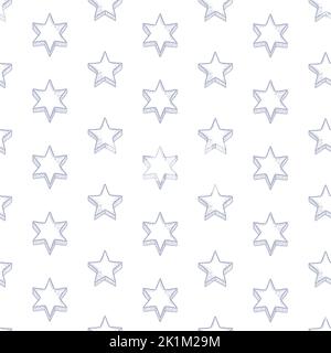 Sternförmig. Weihnachten Hintergrund. Nahtlose Vektor - handgezeichnete Sterne Mode drucken Design. Stock Vektor