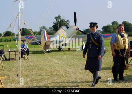 Hawker, 1. April P2907, Mk 1, G-ROBT, The Victory Show, Foxlands Farm, Cosby, Leicestershire, England, Stockfoto