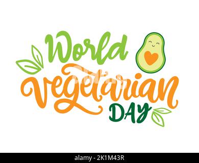 Inschrift Zum Welt-Vegetarier-Tag Stock Vektor