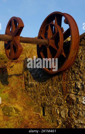 Zerstörte Verlassene Gebäude Der Manganmine, Porth Ysgo, Lleyn Peninsula, Nordwales, Stockfoto