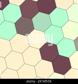 Geometrie Hexagon Wand Textur Hintergrund mehrfarbige Wabenmuster Tapete Stockfoto