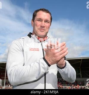 St. Helens, England -17.. September 2022 - St. Helens Cheftrainer Kristian Woolf feiert das Erreichen des Großen Finales. Rugby League Betfred Super League Halbfinale, St. Helens vs Salford Red Devils im Totally Wicked Stadium, St. Helens, Großbritannien Stockfoto
