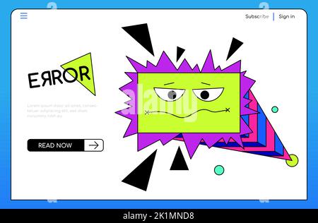 Unerwarteter Fehler - Bannermuster für flaches Design Stock Vektor