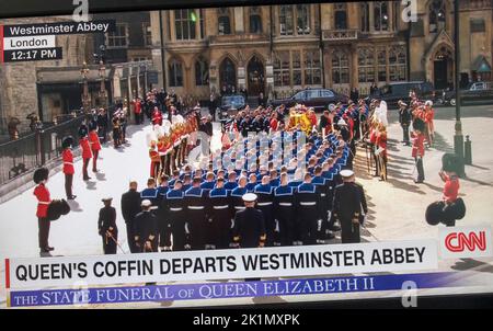 Die CNN News-Website am Ende der Beerdigung von Königin Elizabeth II. In London am 19.. September 2022. Stockfoto