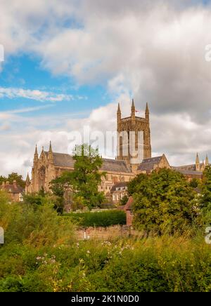 Worcester Cathedral Worcestershire Stockfoto