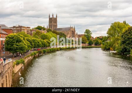 Worcester Cathedral Worcestershire Stockfoto