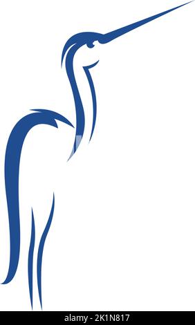 Vorlage für Heron-Logo-Symbol-Illustration Stock Vektor