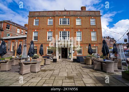 The Crown Hotel Bar & Restaurant, Blandford Forum, Dorset, England, Großbritannien Stockfoto