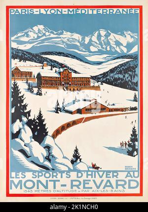 Vintage Travel Poster - Roger Broders Les Sports D'Hiver Au Mont-Revard 1927 Stockfoto