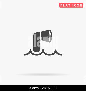 Symbol für den flachen Vektor von Periscope. Handgezeichnete Design-Illustrationen. Stock Vektor