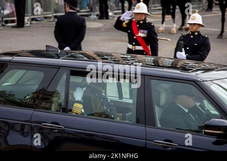 London, England. 19.. September 2022. Prinzessin Anne kommt zum Staatsfuneral ihrer Mutter, Königin Elizabeth II., nach Westminster AbbeyCredit: Kiki Streitberger / Alamy Live News. Stockfoto