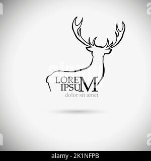 Logo der Hirschlinie. Vektorgrafik Stock Vektor