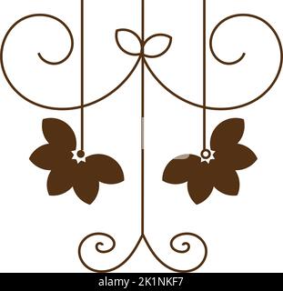 Isoliertes braunes Arabeske Blumenmuster Vector Stock Vektor
