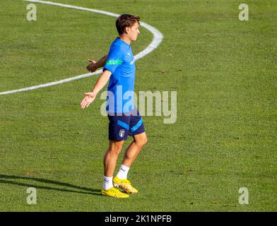 Florenz, Italien. 19. September 2022. Italien Nicolo Barella während der Pressekonferenz und Italien Training Session, andere in Florenz, Italien, September 19 2022 Quelle: Independent Photo Agency/Alamy Live News Stockfoto