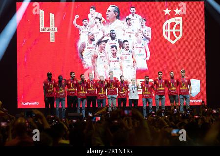 Madrid, Madrid, Spanien. 19. September 2022. Die spanische Basketballnationalmannschaft bei der Titelfeier des Eurobasket 2022 im WiZink Center in Madrid. (Bild: © Oscar Ribas Torres/ZUMA Press Wire) Bild: ZUMA Press, Inc./Alamy Live News Stockfoto