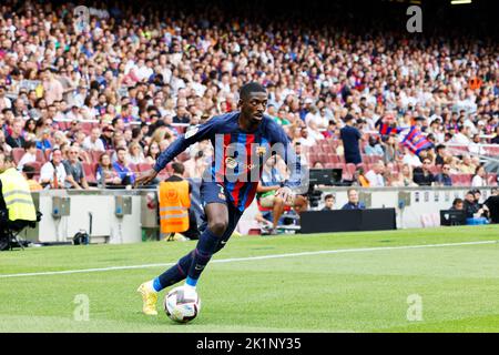 Barcelona, Spanien. Kredit: D. 17. Sep, 2022. Ousmane Dembele (Barcelona) Fußball/Fußball : Spanisches 'La Liga Santander'-Spiel zwischen dem FC Barcelona 3-0 Elche CF im Spotify Camp Nou in Barcelona, Spanien. Quelle: D .Nakashima/AFLO/Alamy Live News Stockfoto