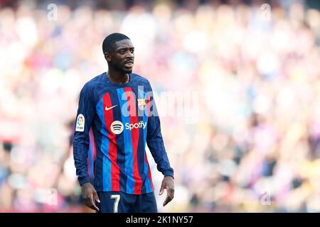 Barcelona, Spanien. Kredit: D. 17. Sep, 2022. Ousmane Dembele (Barcelona) Fußball/Fußball : Spanisches 'La Liga Santander'-Spiel zwischen dem FC Barcelona 3-0 Elche CF im Spotify Camp Nou in Barcelona, Spanien. Quelle: D .Nakashima/AFLO/Alamy Live News Stockfoto