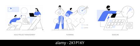 IT Projekt Lieferung abstrakte Konzept Vektor Illustrationen. Stock Vektor