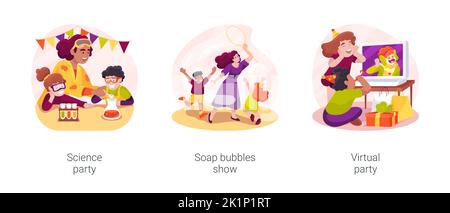 Thema Geburtstagsfeier isoliert Cartoon Vektor Illustration Set Stock Vektor