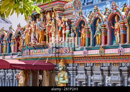 Sri Krishnan Temple Details in Singapur Stockfoto