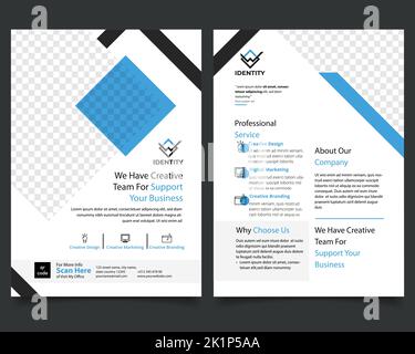 Kreative Flyer Layout Design doppelseitige Briefgröße Papier sauber einfach modernen minimalistischen Linie Akzent Stock Vektor