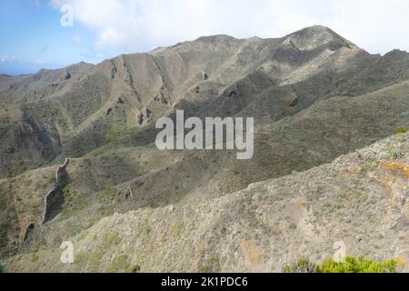 Berglandschaft zwischen masca und Teno auf Teneriffa, Kanarische Inseln, Spanien Stockfoto