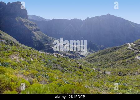 Berglandschaft zwischen masca und Teno auf Teneriffa, Kanarische Inseln, Spanien Stockfoto