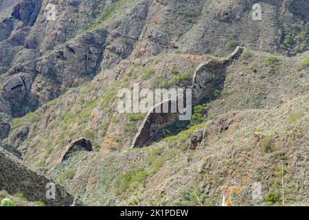 Berglandschaft zwischen masca und Teno auf Teneriffa, Kanarische Inseln, Spanien Stockfoto