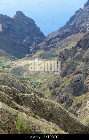 Berglandschaft zwischen masca und Teno auf Teneriffa, Kanarische Inseln, Spanien Stockfoto