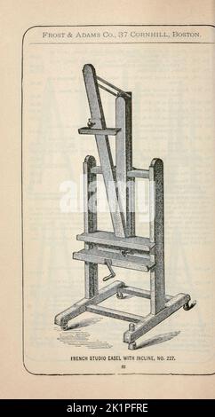 Artists' Easels aus dem Beschreibenden Katalog von Künstlermaterialien, Entwurfspapieren, Tracing Cloth und mathematischen Instrumenten. Von Frost & Adams Co. Erscheinungsdatum 1898 Stockfoto