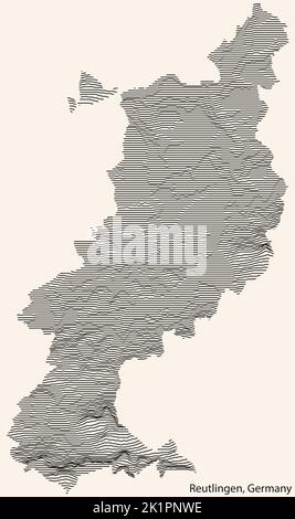 Topographische Reliefkarte von REUTLINGEN, DEUTSCHLAND Stock Vektor