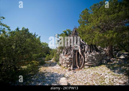 Weg in den Schoß Cuile Salinas, Punta Salinas Klippe, Baunei, Ogliastra, Sardinien, Italien, Europa Stockfoto