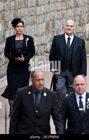Jordan's Prince Hassan bin Talal and Princess Haya bint Hussein at St. George's Chapel at