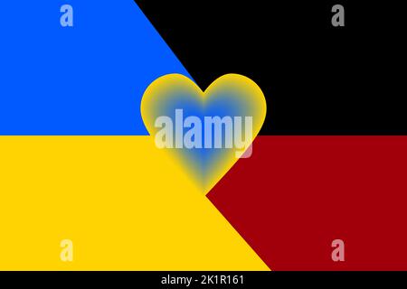 Symbol der ukrainischen Nationalflagge. Betet für die Ukraine. Vektorgrafik. Stock Vektor