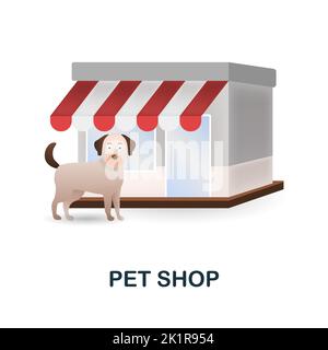 PET-Shop-Symbol. 3D Illustration aus der Sammlung kleiner Unternehmen. Creative Pet Shop 3D Symbol für Webdesign, Vorlagen, Infografiken und mehr Stock Vektor