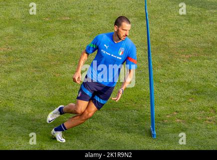 Florenz, Italien. 19. September 2022. Italien Leonardo Bonucci Portrait während der Pressekonferenz und Italien Training Session, andere in Florenz, Italien, September 19 2022 Quelle: Independent Photo Agency/Alamy Live News Stockfoto