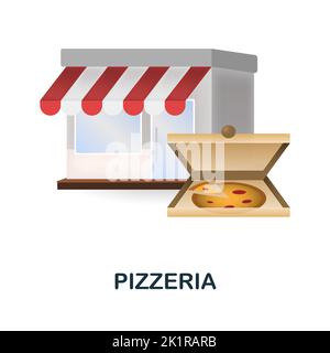 Pizzeria-Symbol. 3D Illustration aus der Sammlung kleiner Unternehmen. Creative Pizzeria 3D Icon für Webdesign, Vorlagen, Infografiken und mehr Stock Vektor