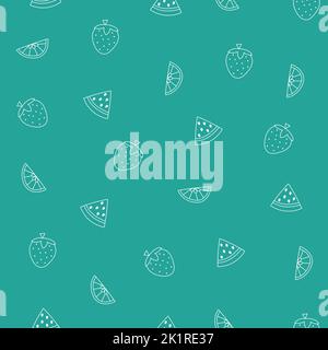 Minimalistisches Wassermelone mit hochwertigem nahtlosem Vektor-Muster. Stock Vektor