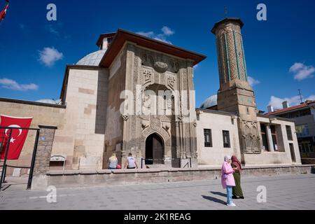 Steinarbeiten Museum des Fine Minaret, Konya, Türkei Stockfoto