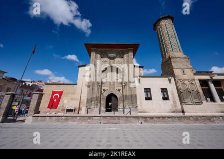 Steinarbeiten Museum des Fine Minaret, Konya, Türkei Stockfoto