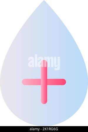 Positives, flaches Gradientensymbol für Bluttyp mit zweifarbigem ui-Symbol Stock Vektor